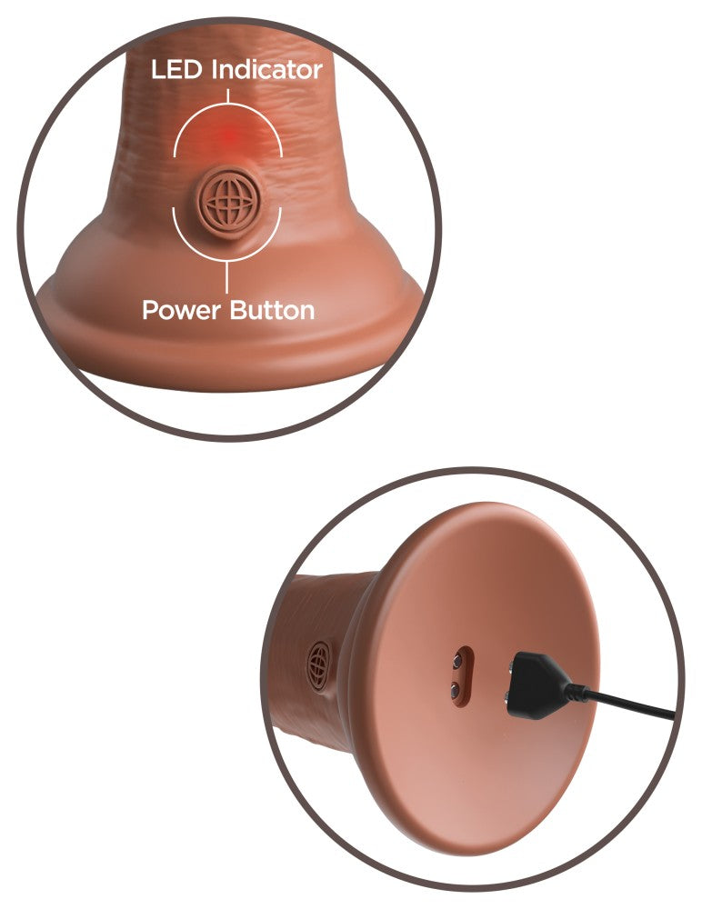 PIPEDREAM - KING COCK ELITE - 6" DUAL DENSITY VIBRATING SILICONE COCK  TAN