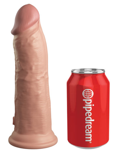 PIPEDREAM - KING COCK ELITE - 8" DUAL DENSITY VIBRATING SILICONE COCK  LIGHT