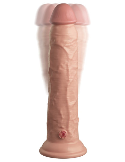 PIPEDREAM - KING COCK ELITE - 9" DUAL DENSITY VIBRATING SILICONE COCK WITH REMOTE  LIGHT