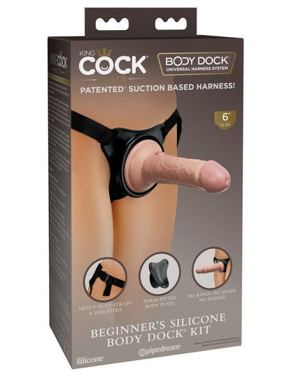 PIPEDREAM - KING COCK ELITE - BEGINNER'S SILICONE BODY DOCK KIT BLACK / BLACK