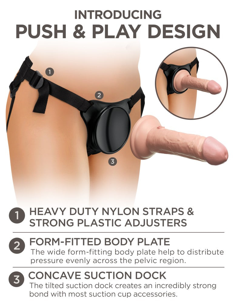 PIPEDREAM - KING COCK ELITE - BEGINNER'S SILICONE BODY DOCK KIT BLACK / BLACK
