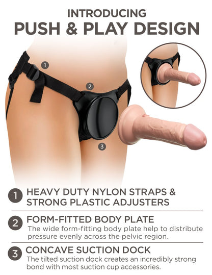 PIPEDREAM - KING COCK ELITE - BEGINNER'S SILICONE BODY DOCK KIT BLACK / BLACK
