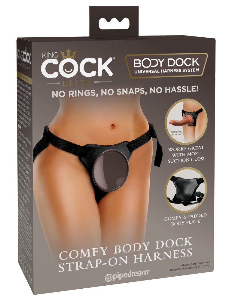 PIPEDREAM - KING COCK ELITE - BEGINNER'S BODY DOCK STRAP-ON HARNESS BLACK/ BLACK