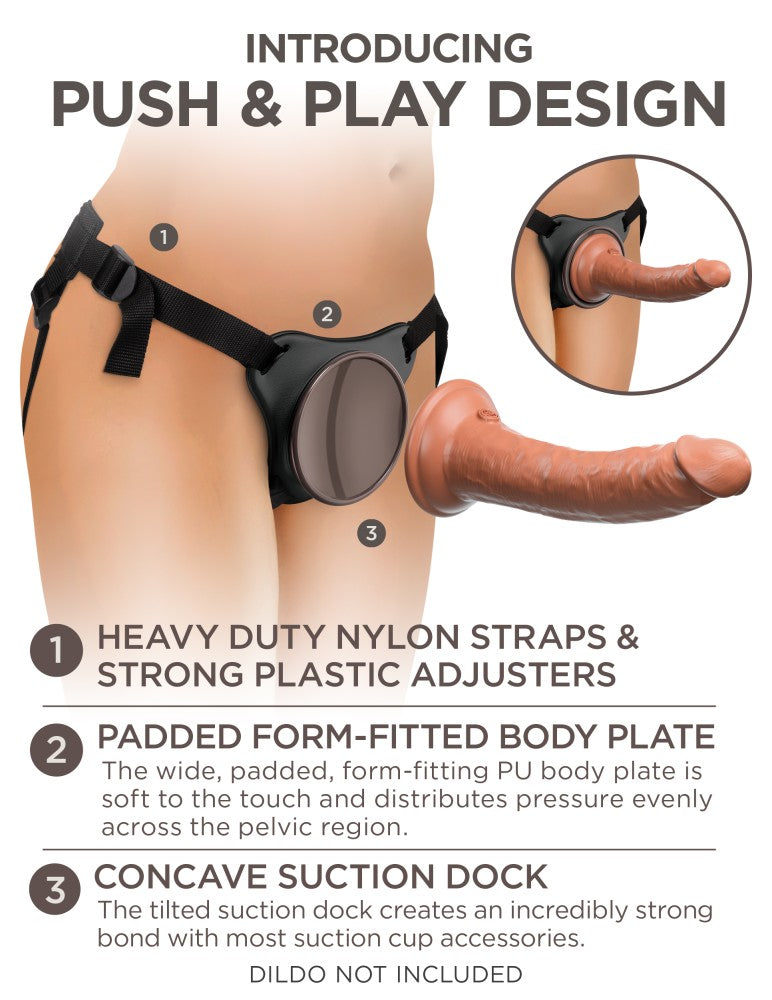 PIPEDREAM - KING COCK ELITE - BEGINNER'S BODY DOCK STRAP-ON HARNESS BLACK/ BLACK