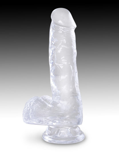PIPEDREAM - KING COCK CLEAR - 6" WITH BALLS CLEAR
