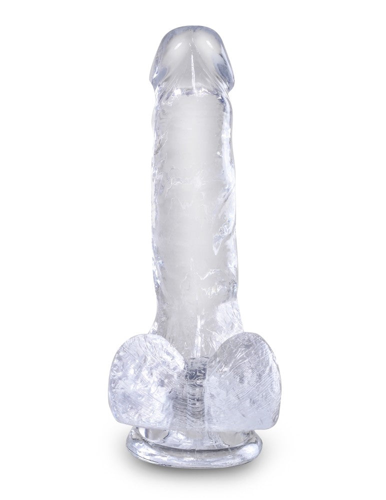 PIPEDREAM - KING COCK CLEAR - 6" WITH BALLS CLEAR