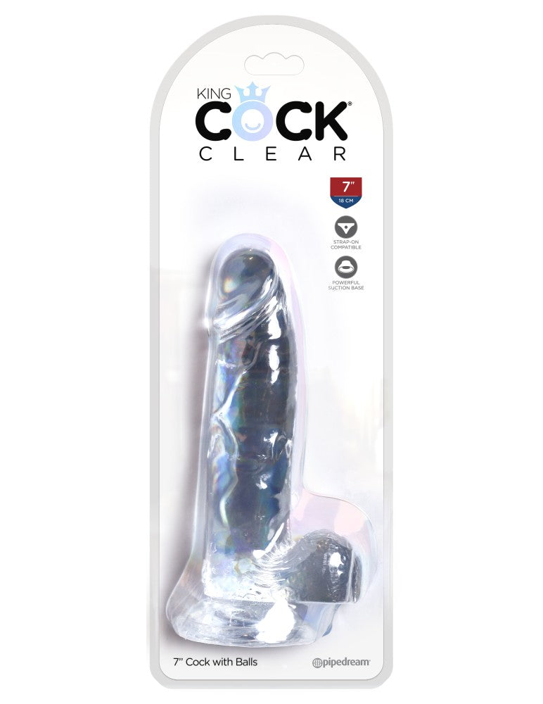 PIPEDREAM - KING COCK CLEAR - 7" WITH BALLS CLEAR