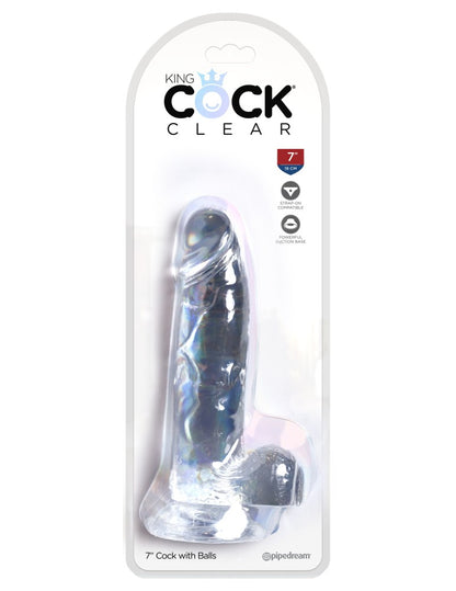 PIPEDREAM - KING COCK CLEAR - 7" WITH BALLS CLEAR