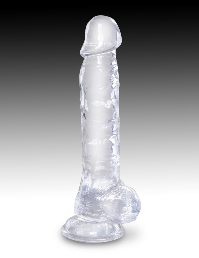 PIPEDREAM - KING COCK CLEAR - 8" WITH BALLS CLEAR