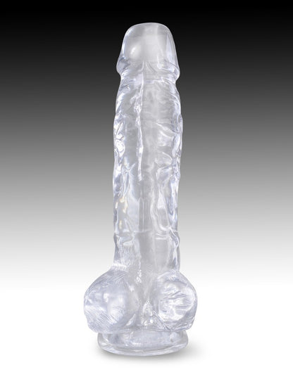 PIPEDREAM - KING COCK CLEAR - 8" WITH BALLS CLEAR