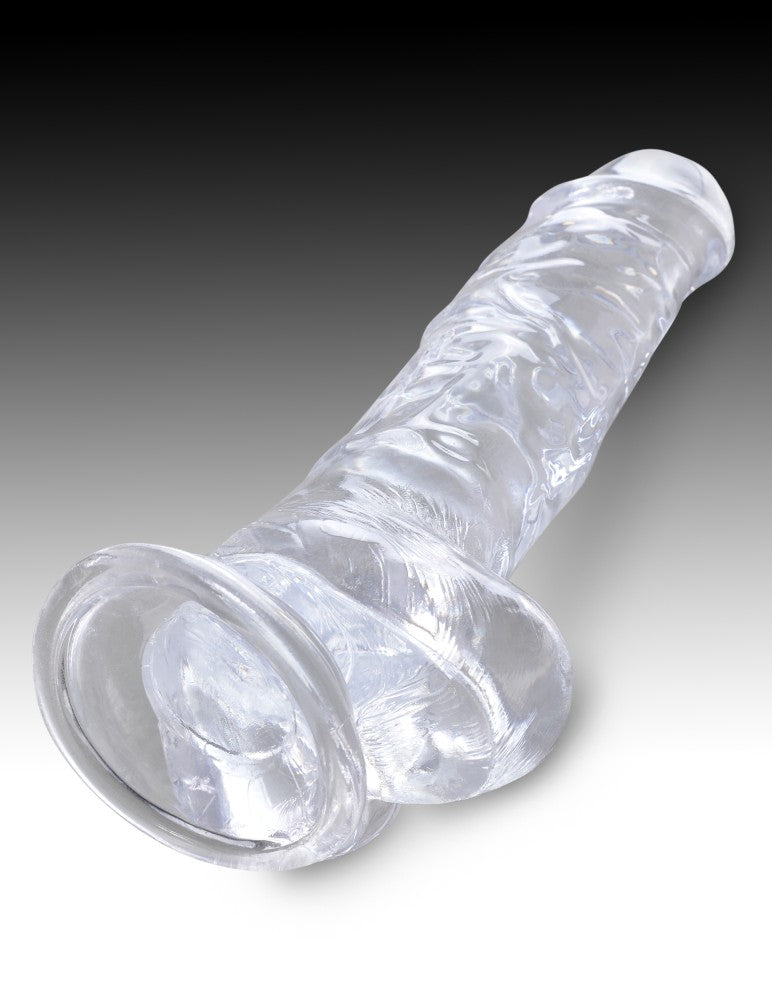 PIPEDREAM - KING COCK CLEAR - 8" WITH BALLS CLEAR