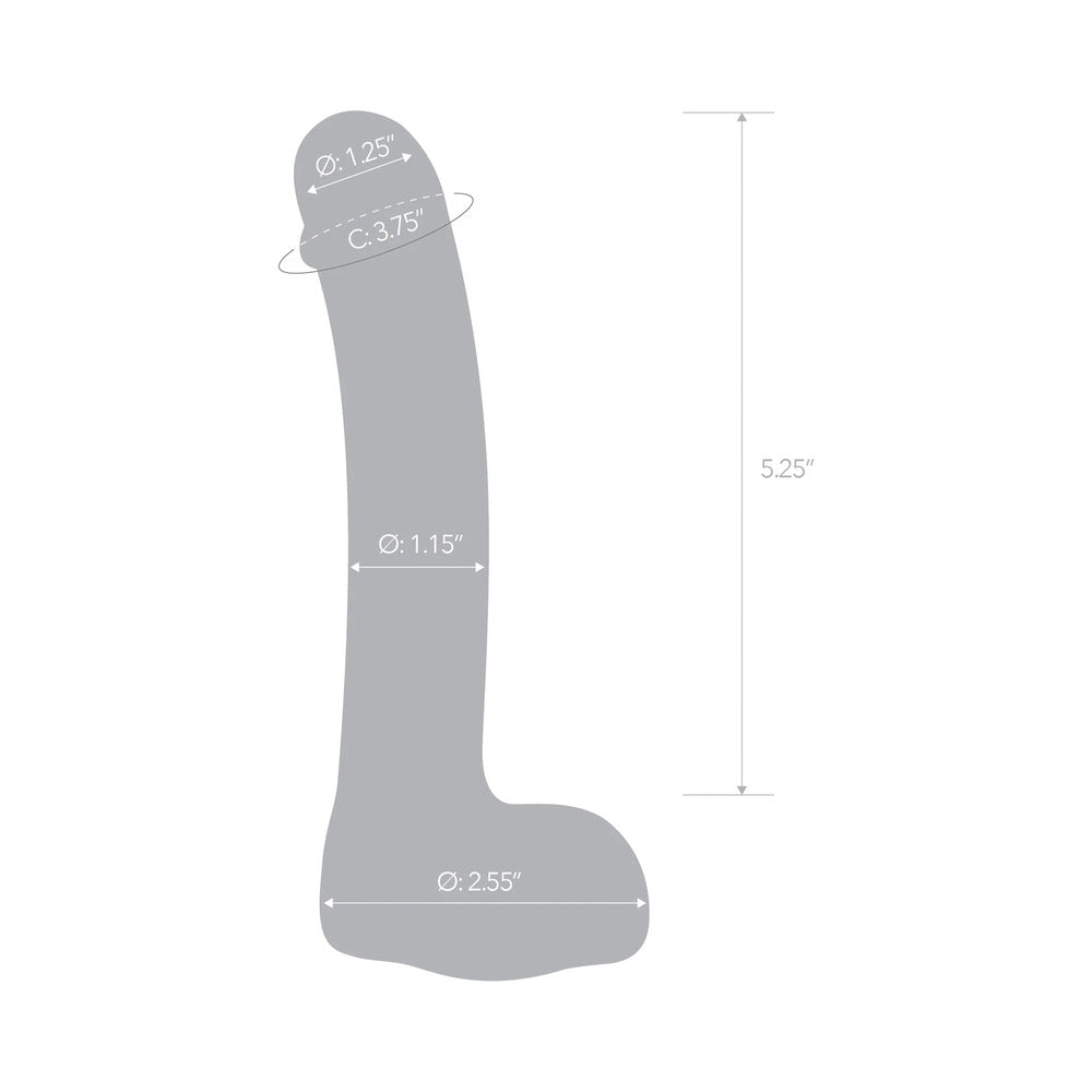 GLAS 7 IN. REALISTIC CURVED GLASS G-SPOT DILDO