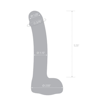 GLAS 7 IN. REALISTIC CURVED GLASS G-SPOT DILDO