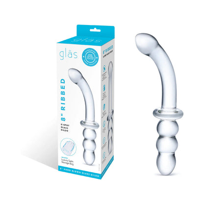 ELECTRIC EEL - GLAS 8 IN. RIBBED G-SPOT GLASS DILDO