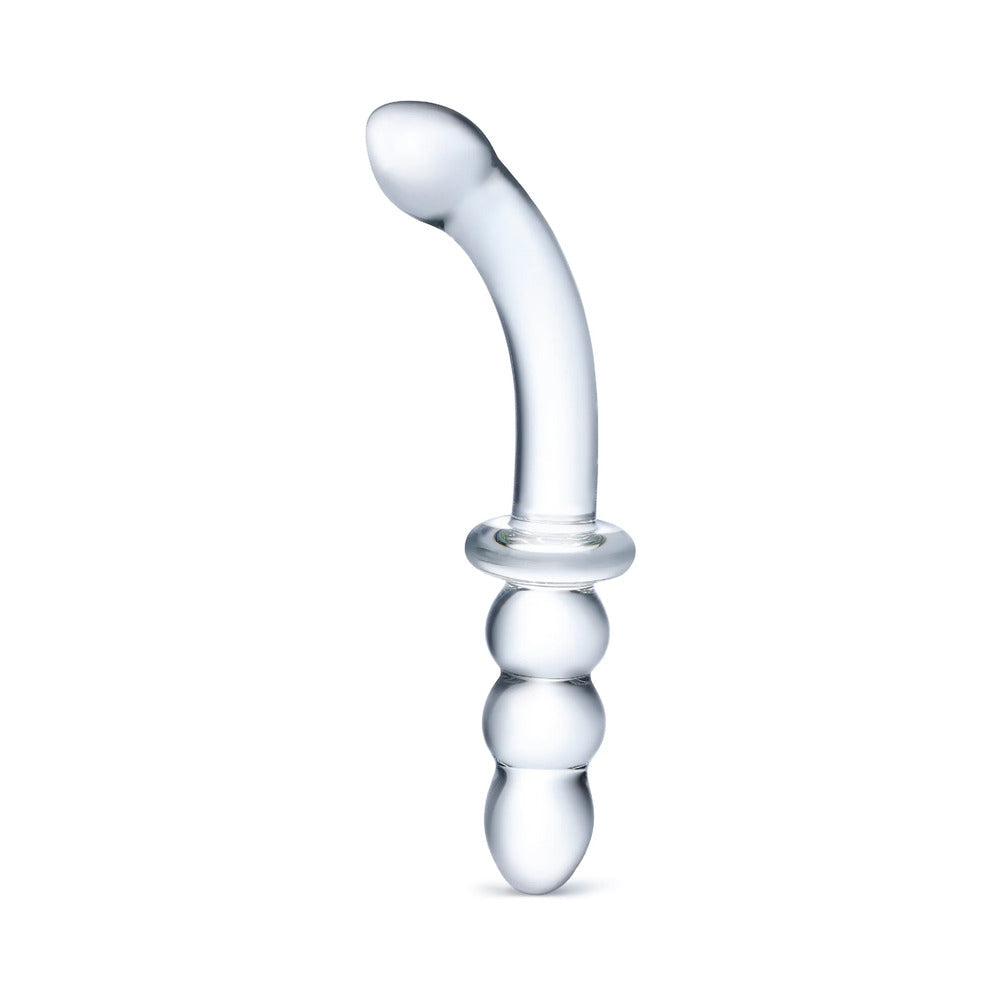 GLAS 8 IN. RIBBED G-SPOT GLASS DILDO