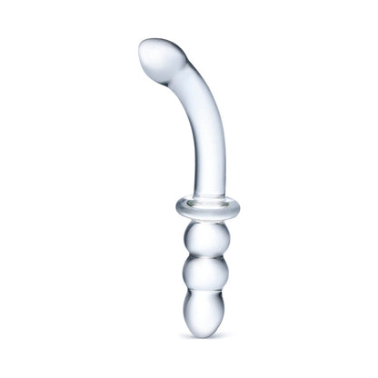 GLAS 8 IN. RIBBED G-SPOT GLASS DILDO