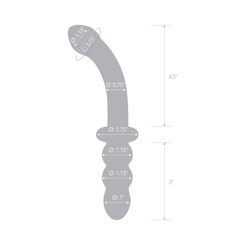 GLAS 8 IN. RIBBED G-SPOT GLASS DILDO