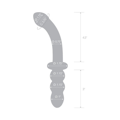 GLAS 8 IN. RIBBED G-SPOT GLASS DILDO