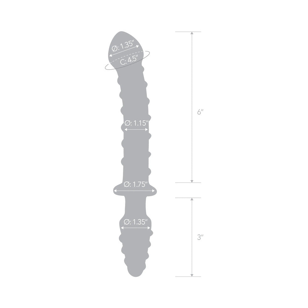 GLAS 10 IN. MR. SWIRLY DOUBLE ENDED GLASS DILDO & BUTT PLUG