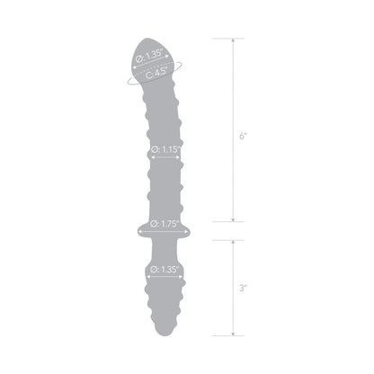 GLAS 10 IN. MR. SWIRLY DOUBLE ENDED GLASS DILDO & BUTT PLUG