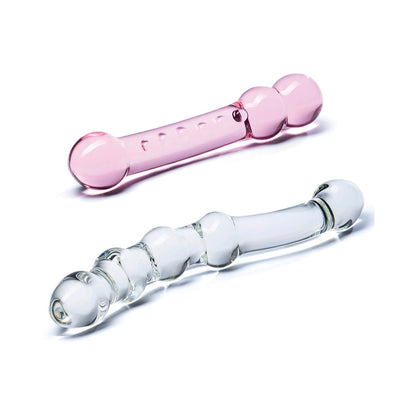 GLAS 2-PIECE DOUBLE PLEASURE GLASS DILDO SET