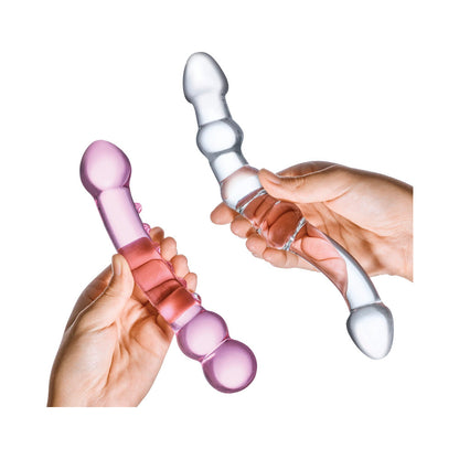 GLAS 2-PIECE DOUBLE PLEASURE GLASS DILDO SET
