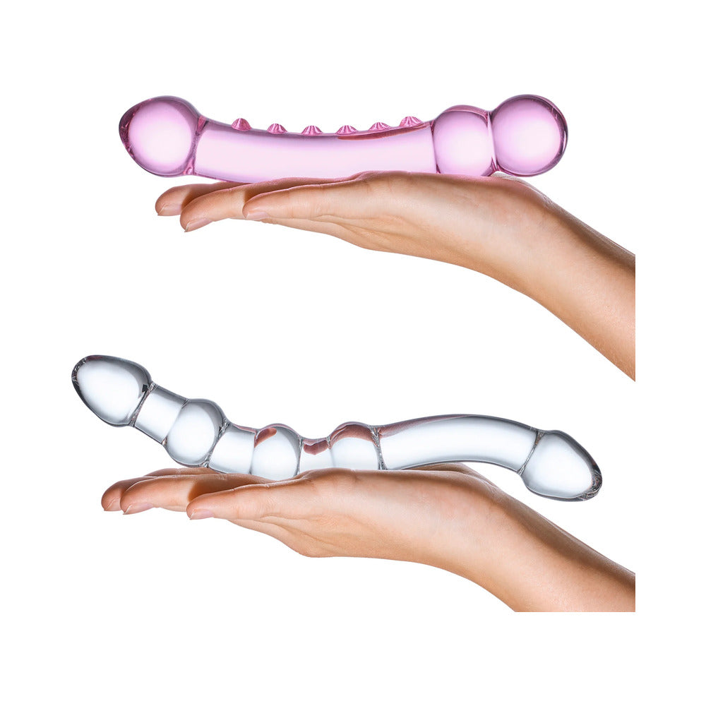 ELECTRIC EEL - GLAS 2-PIECE DOUBLE PLEASURE GLASS DILDO SET