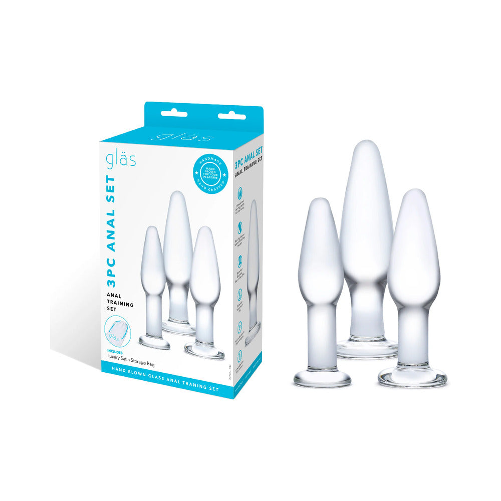 ELECTRIC EEL - GLAS 3-PIECE GLASS ANAL PLUG TRAINING SET