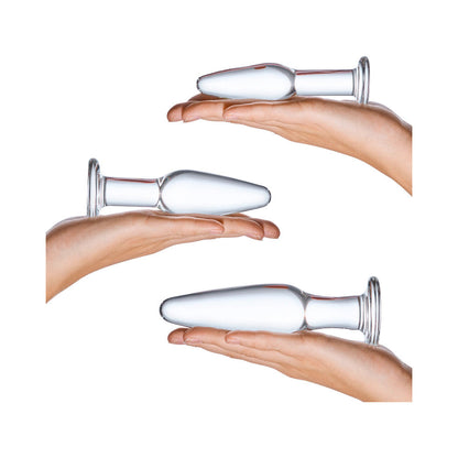 ELECTRIC EEL - GLAS 3-PIECE GLASS ANAL PLUG TRAINING SET