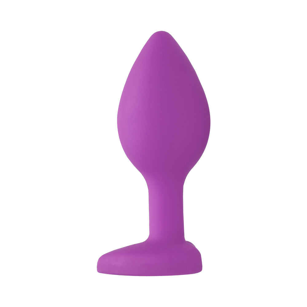 SHOTS - OUCH! FLEXIBLE SILICONE DIAMOND HEART BUTT PLUG PURPLE REGULAR