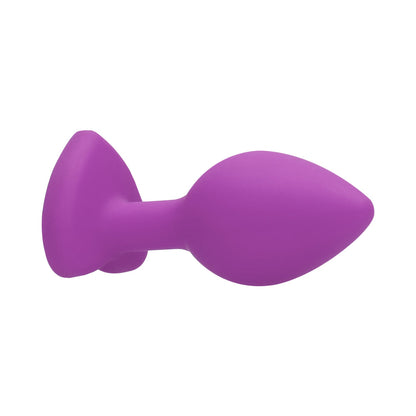SHOTS - OUCH! FLEXIBLE SILICONE DIAMOND HEART BUTT PLUG PURPLE REGULAR