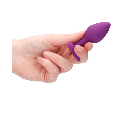 SHOTS - OUCH! FLEXIBLE SILICONE DIAMOND HEART BUTT PLUG PURPLE REGULAR
