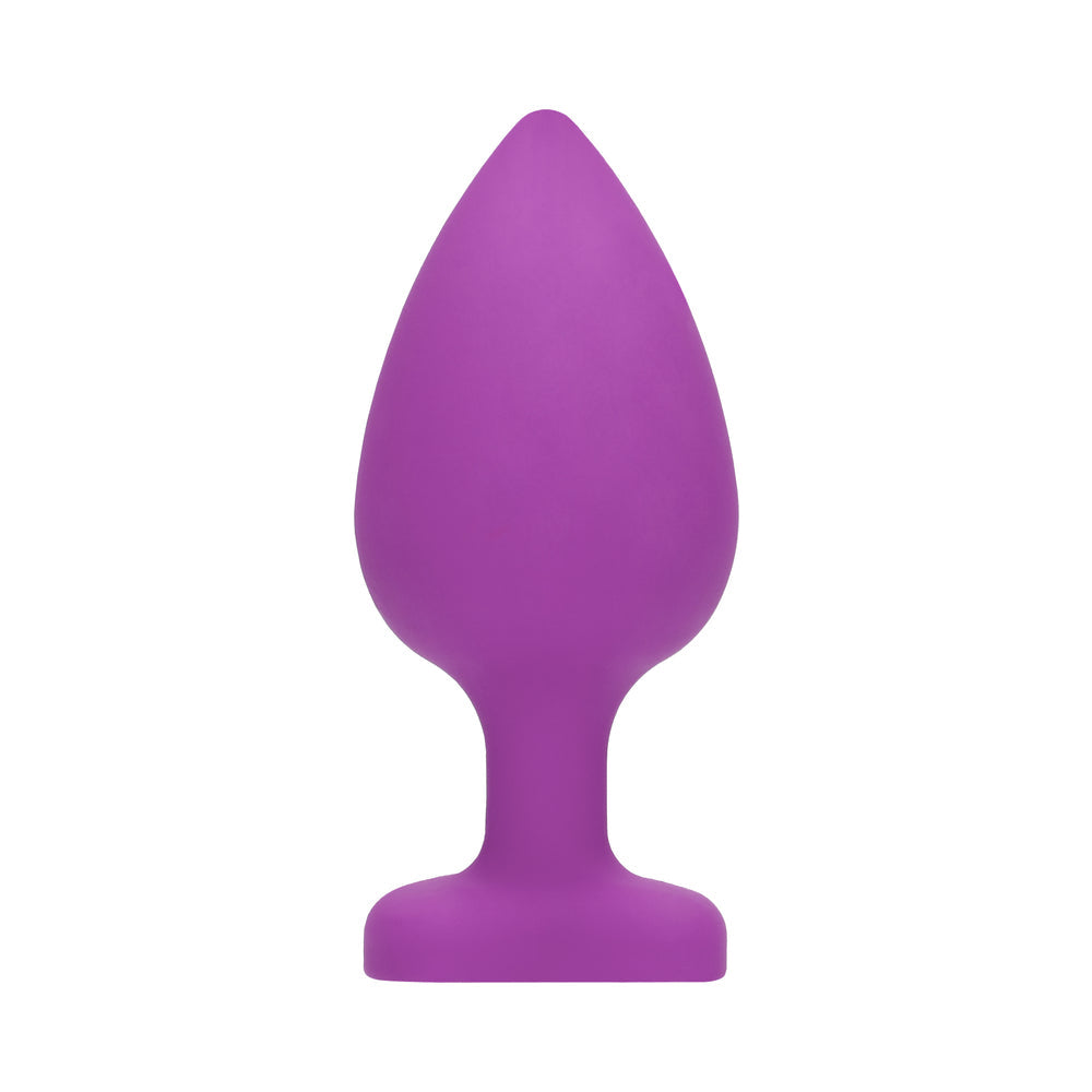 SHOTS - OUCH! FLEXIBLE SILICONE DIAMOND HEART BUTT PLUG PURPLE EXTRA LARGE