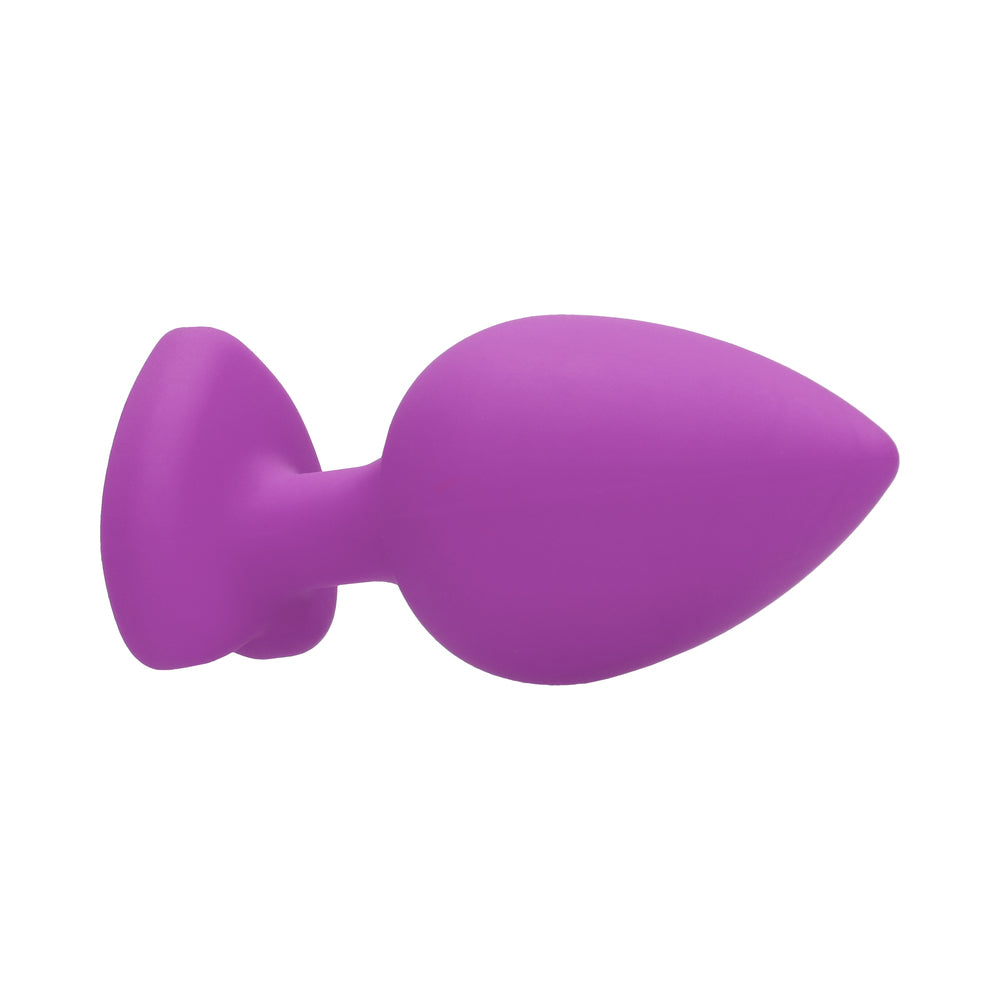 SHOTS - OUCH! FLEXIBLE SILICONE DIAMOND HEART BUTT PLUG PURPLE EXTRA LARGE