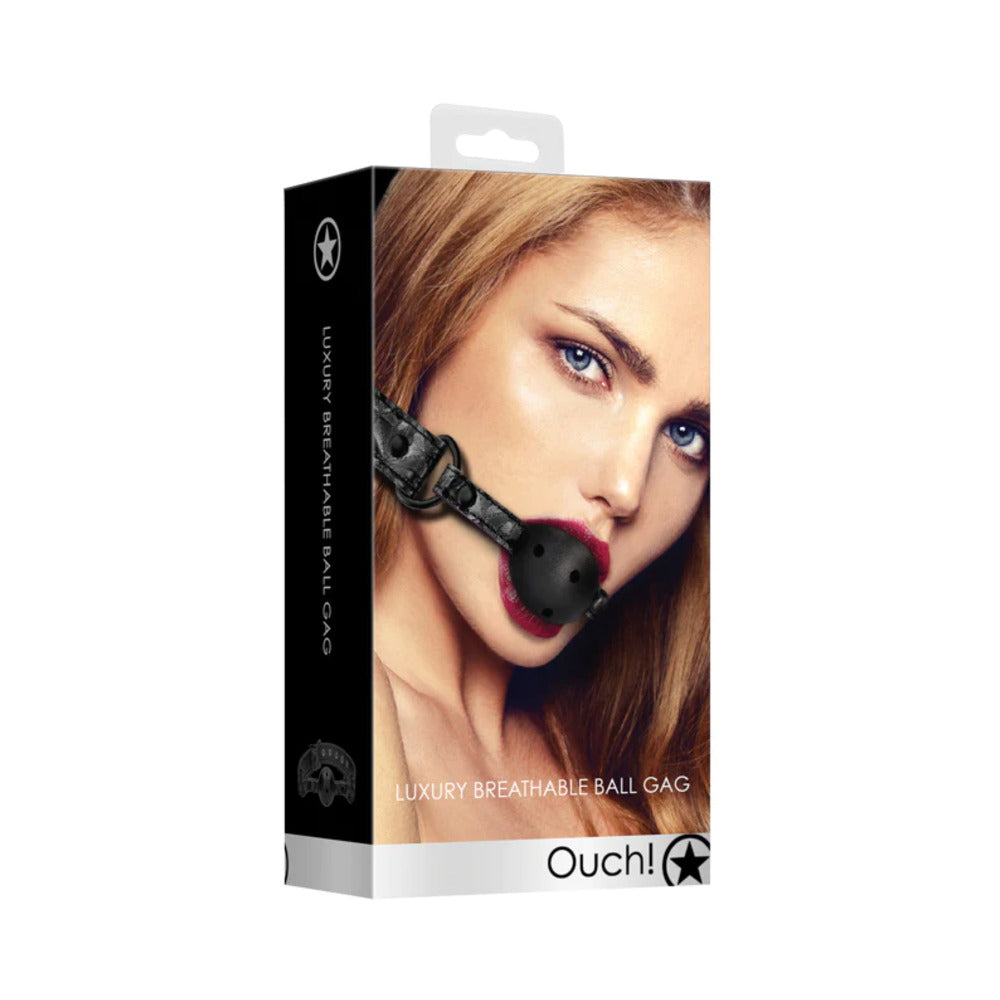 OUCH! LUXURY ADJUSTABLE BREATHABLE BALL GAG BLACK