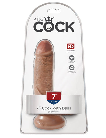 PIPEDREAM - KING COCK - 7" COCK WITH BALLS  TAN
