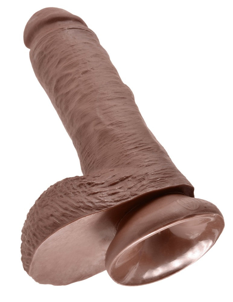 PIPEDREAM - KING COCK - 8" COCK WITH BALLS  BROWN
