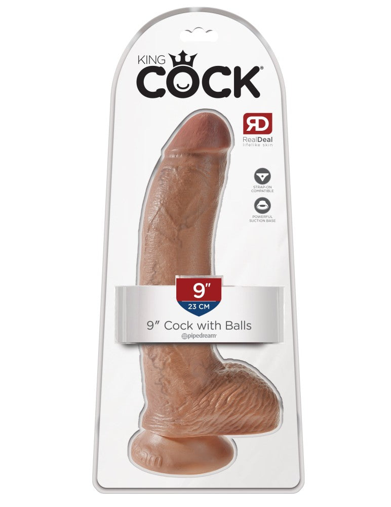PIPEDREAM - KING COCK - 9" COCK WITH BALLS  TAN