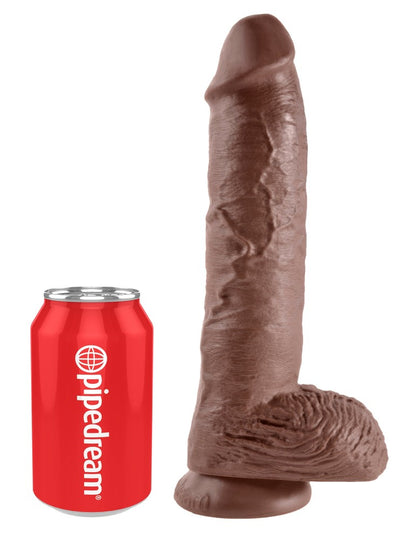 PIPEDREAM - KING COCK - 10" COCK WITH BALLS  BROWN