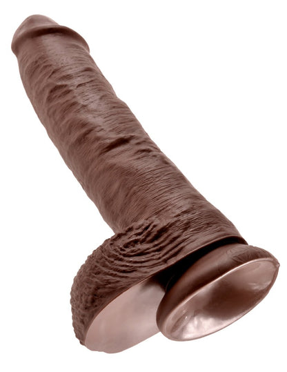 PIPEDREAM - KING COCK - 10" COCK WITH BALLS  BROWN