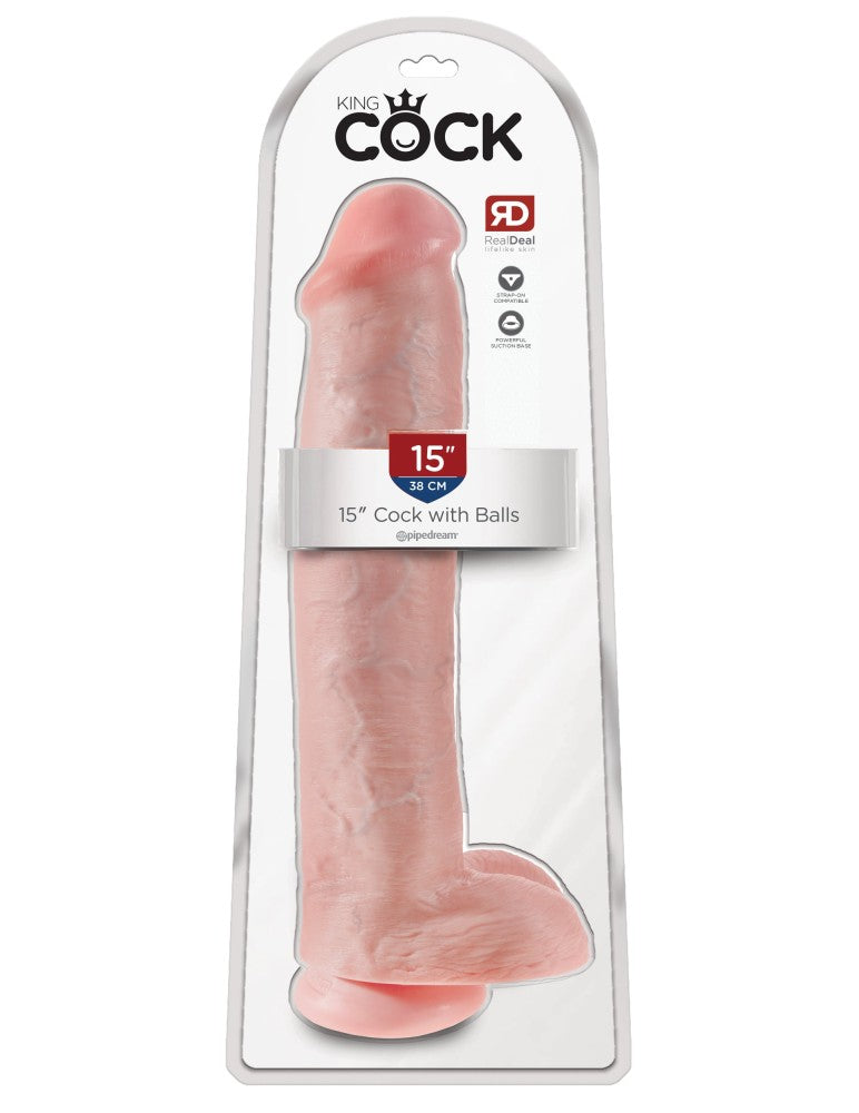 PIPEDREAM - KING COCK - 15" COCK WITH BALLS  LIGHT