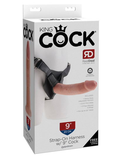 PIPEDREAM - KING COCK - STRAP ON HARNESS WITH 9" COCK  LIGHT
