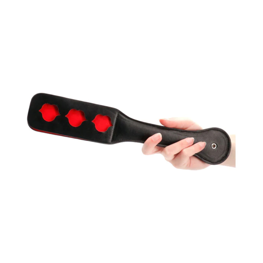 SHOTS - OUCH! LIP PATTERN PADDLE BLACK