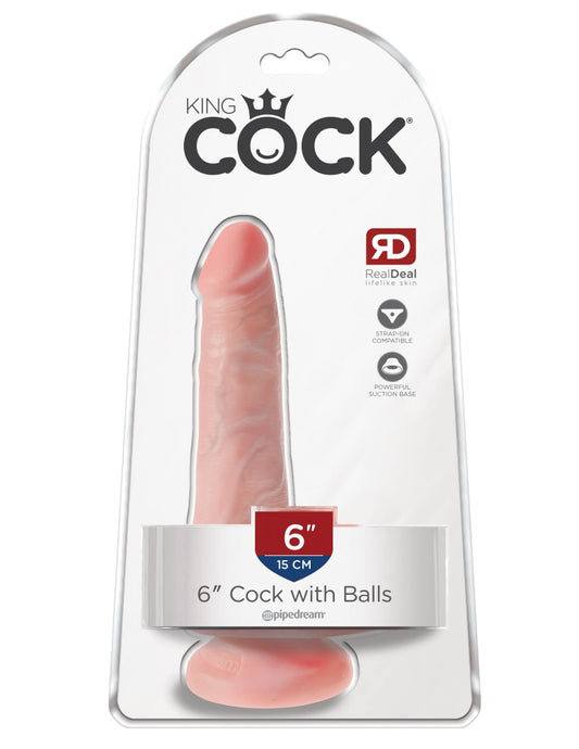 PIPEDREAM - KING COCK - 6" COCK WITH BALLS  LIGHT