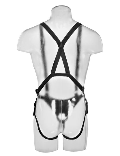 PIPEDREAM - KING COCK - 10" HOLLOW STRAP ON SUSPENDER SYSTEM LIGHT/BLACK