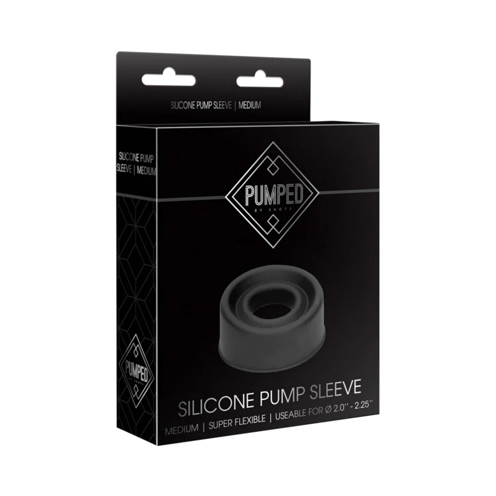SHOTS - PUMPED SILICONE PUMP SLEEVE BLACK MEDIUM