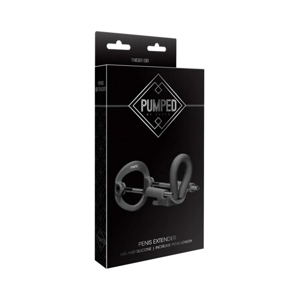 SHOTS - PUMPED SILICONE & ABS PENIS EXTENDER BLACK
