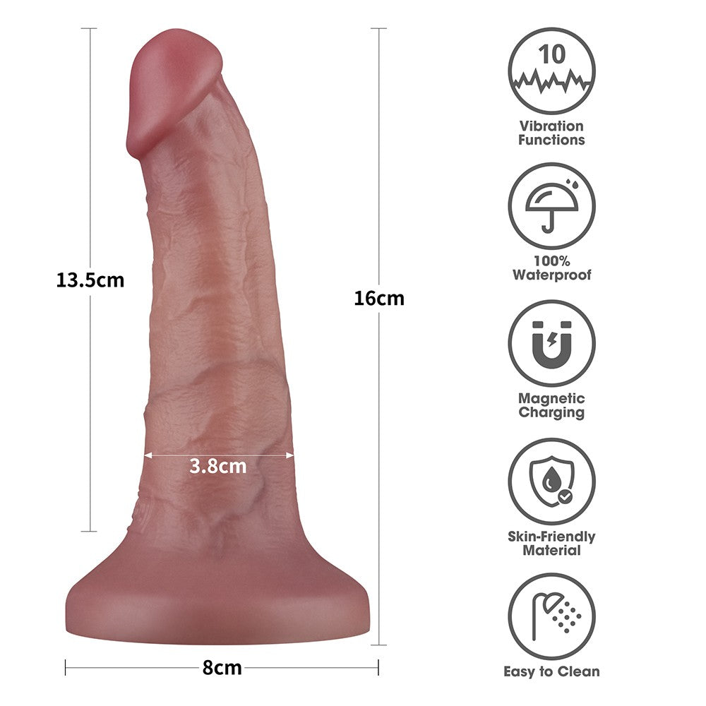 LOVETOY - 6'' VIBRATING DUAL DENSITY POWER COCK