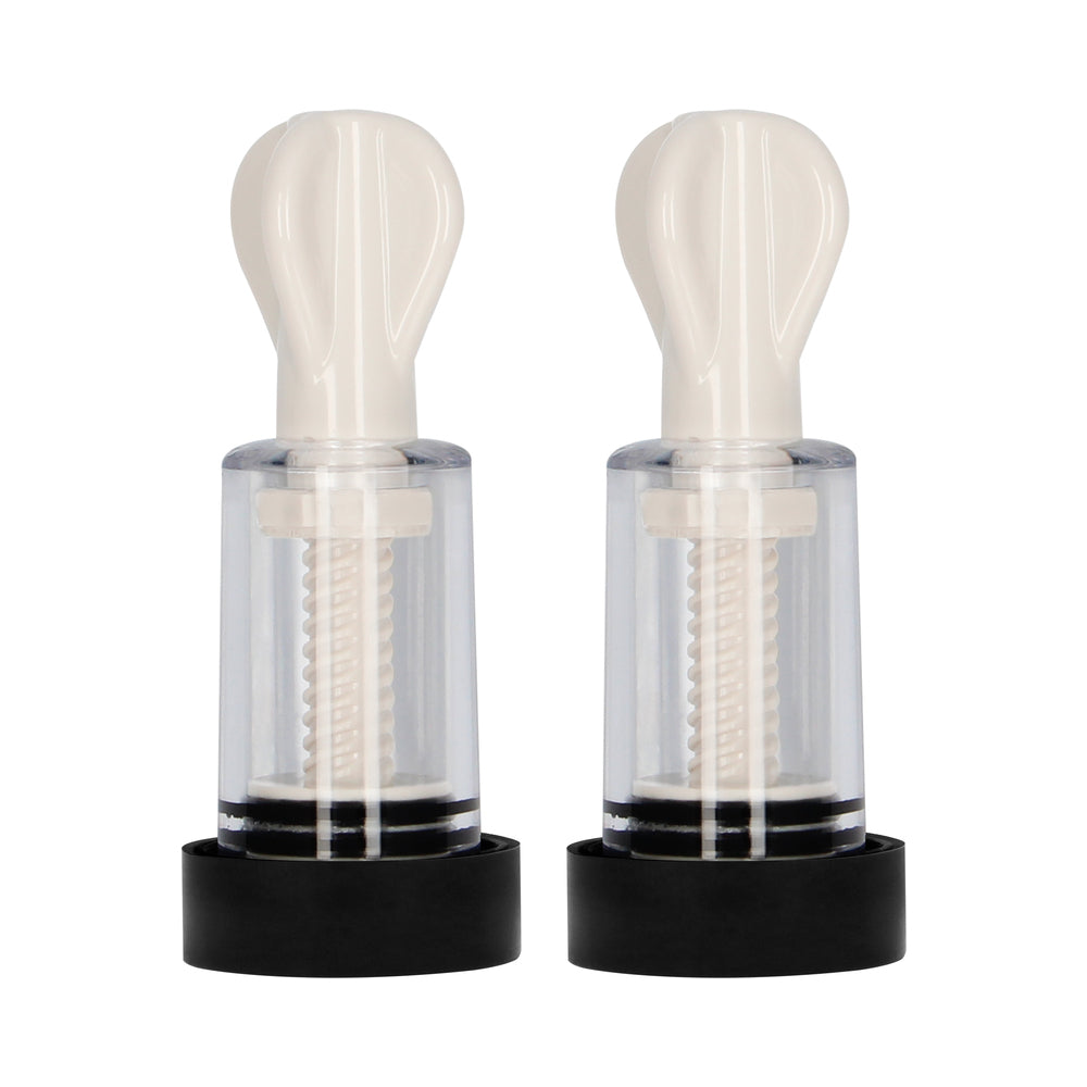 ELECTROSHOCK REMOTE-CONTROLLED E-STIMULATION NIPPLE SUCKERS WHITE