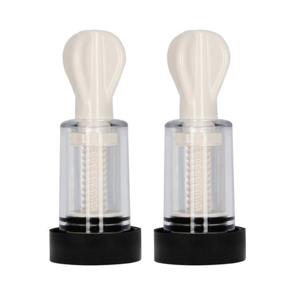 ELECTROSHOCK REMOTE-CONTROLLED E-STIMULATION NIPPLE SUCKERS WHITE